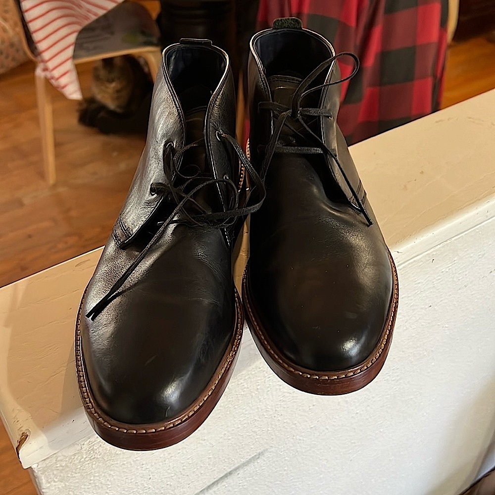 Black leather Cole Haan boots